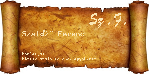 Szaló Ferenc névjegykártya
